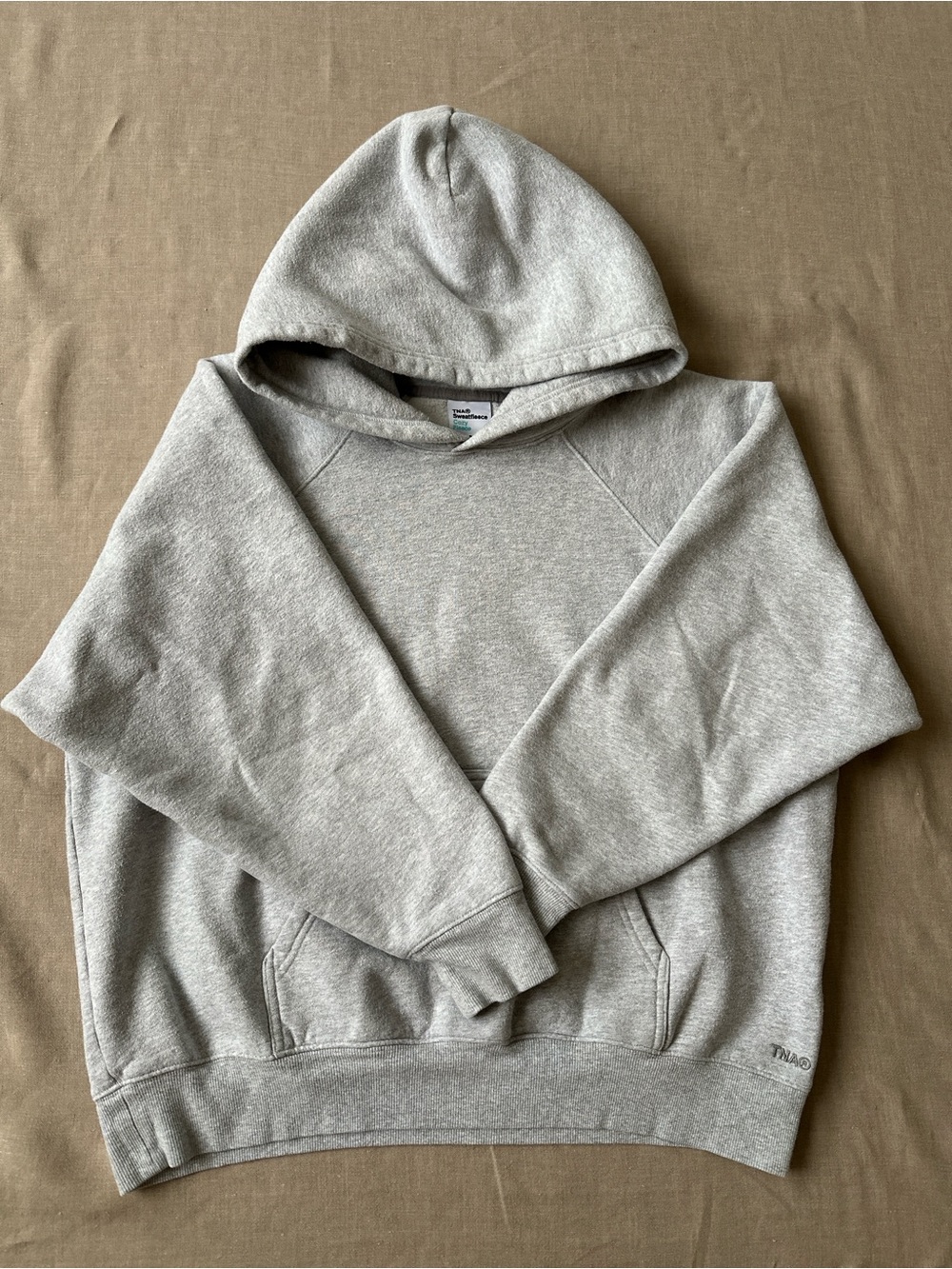 Aritzia Cozy Sweatfleece Perfect Hoodie, Heather Chrome, Small, Excellent Cond.